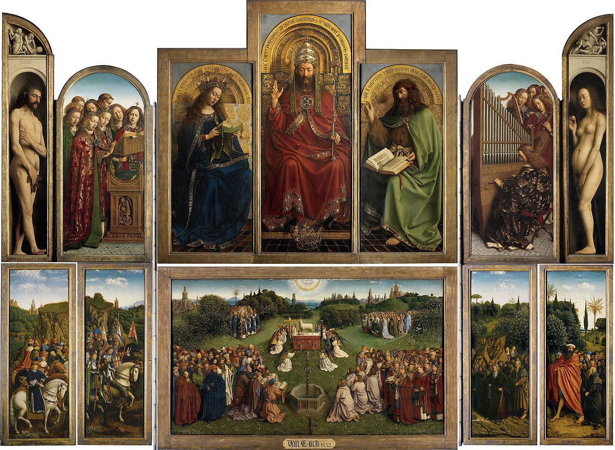 杨·凡·艾克Jan Van Eyck – 根特祭坛画Ghent Altarpiece, image size:1200x877