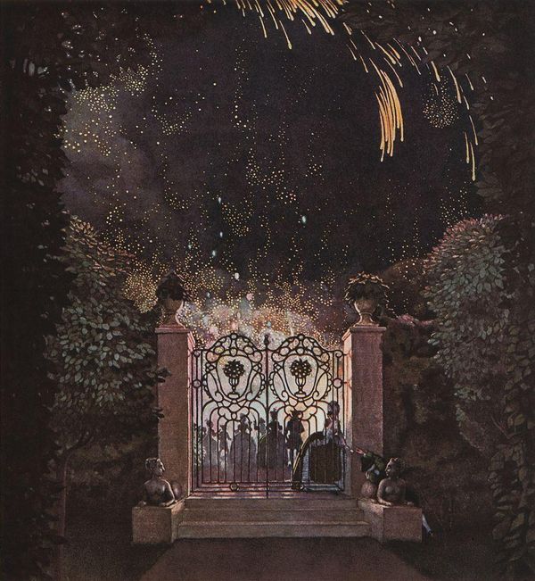 康斯坦丁·索莫夫 Konstantin Somov – 公园烟花 Firework in the Park